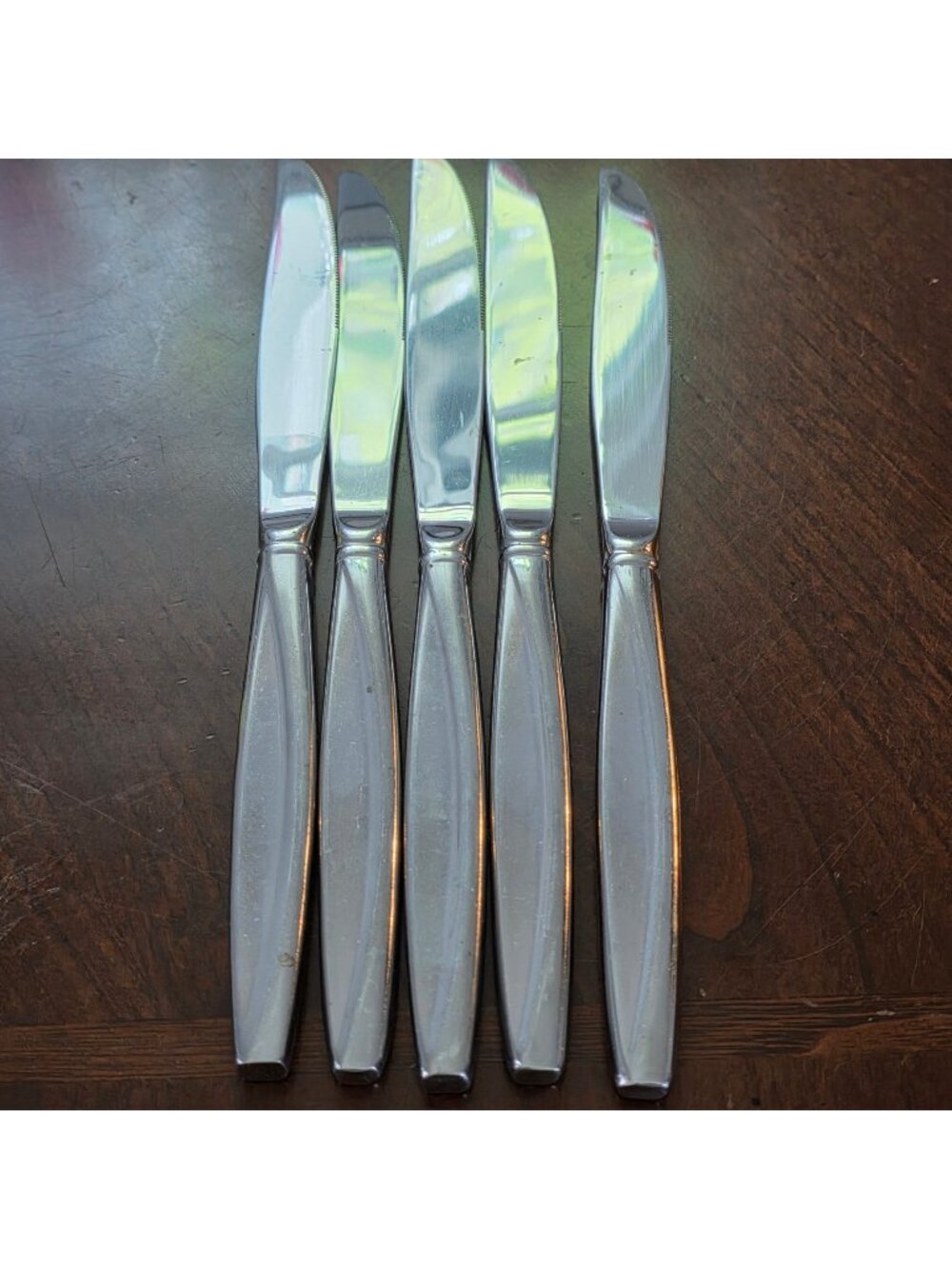 Set Of 5 Oneida Stainless Steel Dinner Knives 9" Modern Flatware Silverware